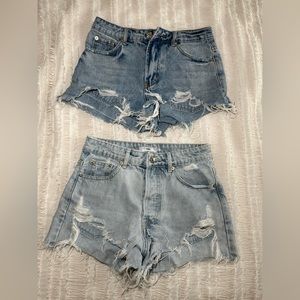 Light Blue Jean High Waisted SHORTS